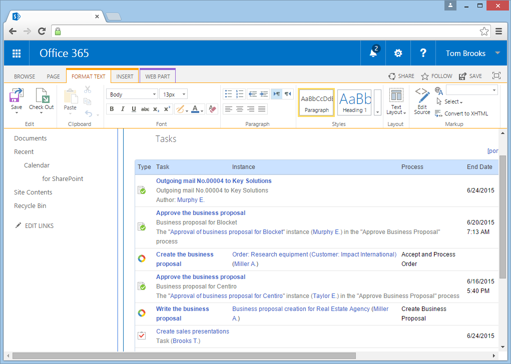Додатковий модуль Contentum для MS SharePoint дозволяє швидко інтегрувати основні функції Contentum в портал